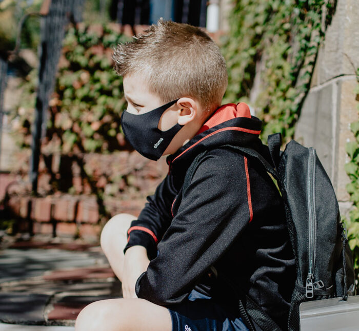 Boy wearing mask